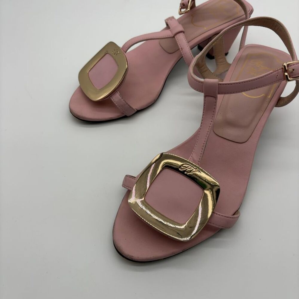 Roger Vivier Roger Vivier T-strap Chip Sandals in light pink - Picture 2 of 6
